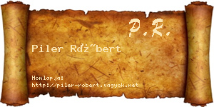 Piler Róbert névjegykártya